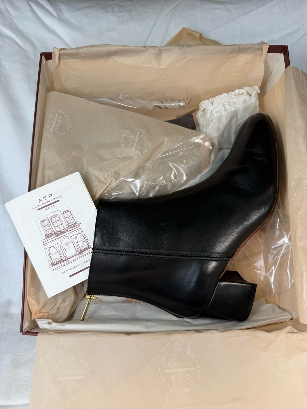 ATP Atelier Black Leather Mei Ankle Boots sz 40 / 9.5 9